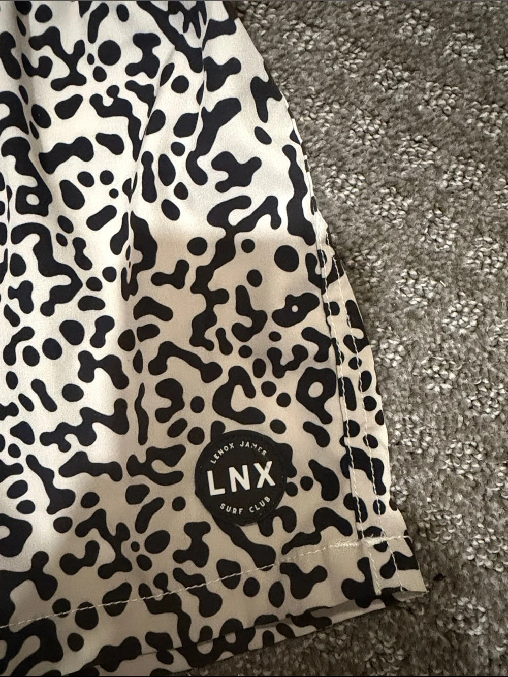 LNX Kids Black & White Printed Swim Trunks